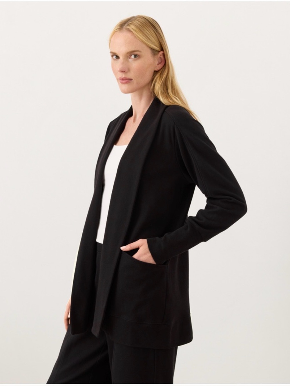 Pact Organic Cotton Airplane Wrap Cardigan XS/ S Black Sustainable Natural Fiber